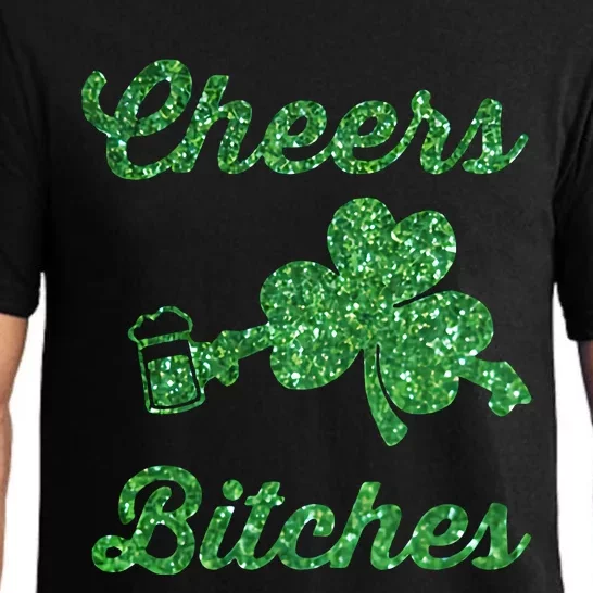 Cheers Bitches Funny Beer Lover Drinking Team Saint Patrick's Day Matching Group Pajama Set