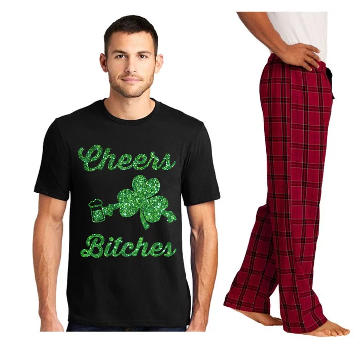 Cheers Bitches Funny Beer Lover Drinking Team Saint Patrick's Day Matching Group Pajama Set