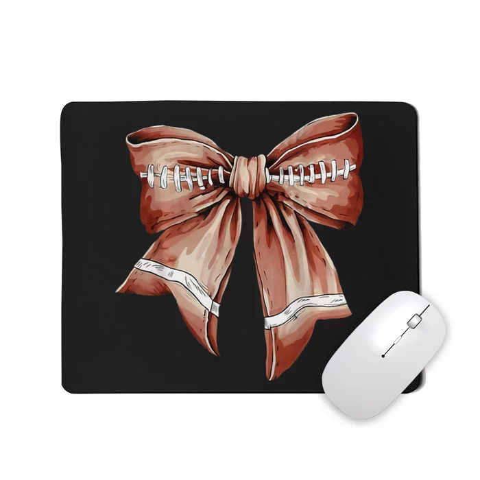 Coquette Bow Funny Football Lover Game Day Football Mom Mama Gift Mousepad