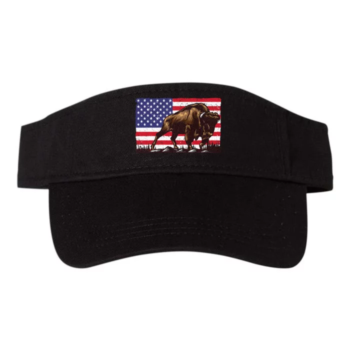 Cute Bison For Men Women Kids Buffalo Bison Lovers Valucap Bio-Washed Visor