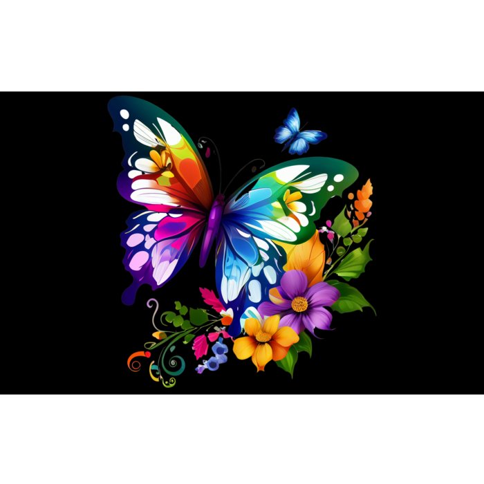 Colorful Butterfly Floral Bumper Sticker