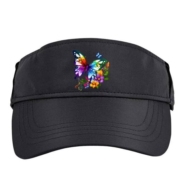 Colorful Butterfly Floral Adult Drive Performance Visor