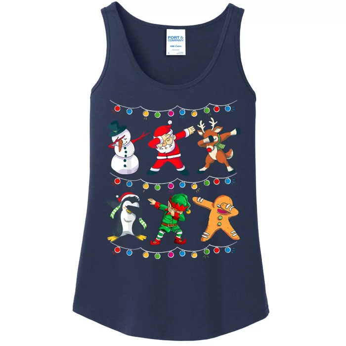 Christmas Boy Funny Dabbing Santa Elf Deer Friends Xmas Gift Ladies Essential Tank