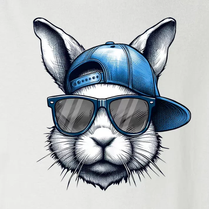 Cool Bunny Face With Sunglasses Happy Easter Toddler Long Sleeve Shirt