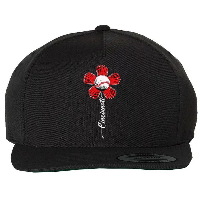 Cincinnati Baseball Flower I Love Cincinnati Baseball Spirit Wool Snapback Cap