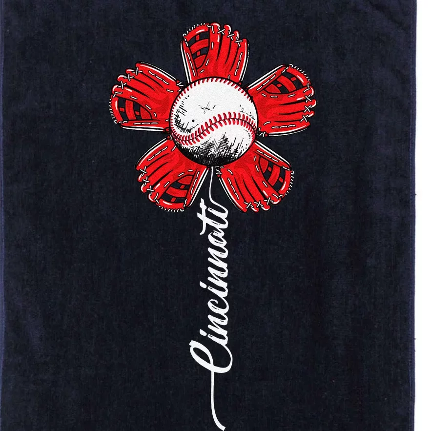 Cincinnati Baseball Flower I Love Cincinnati Baseball Spirit Platinum Collection Golf Towel