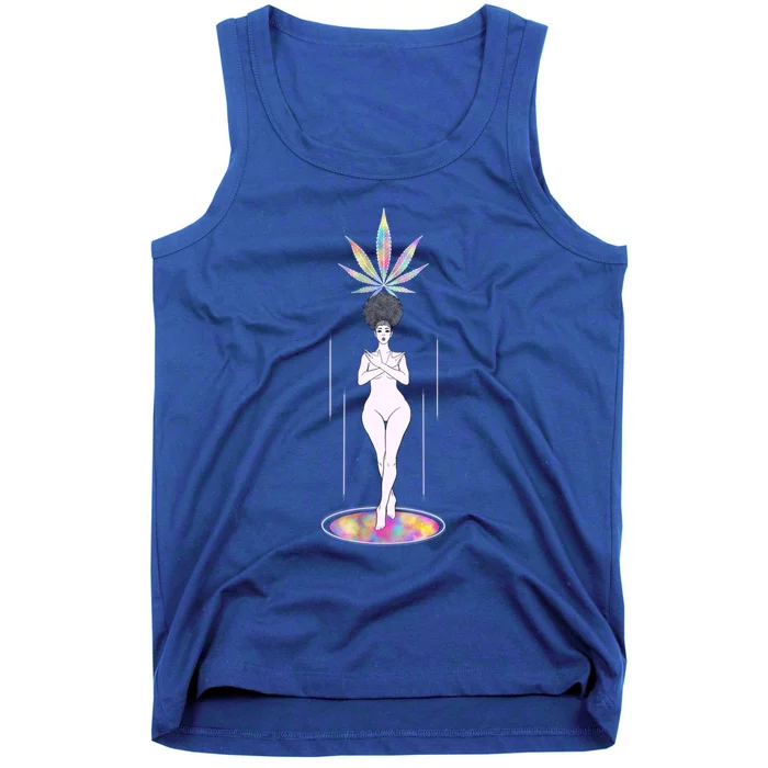 Cannabis Babe Flower Power Galaxy Queen Comfy Gift Tank Top