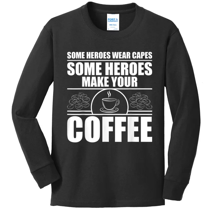 Cool Barista For Men Women Espresso Latte Art Coffee Beans Kids Long Sleeve Shirt