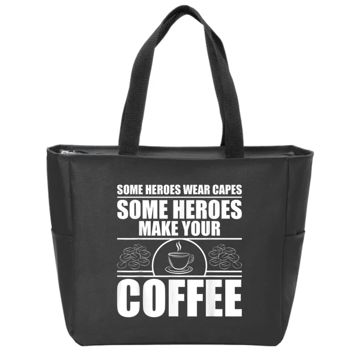 Cool Barista For Men Women Espresso Latte Art Coffee Beans Zip Tote Bag