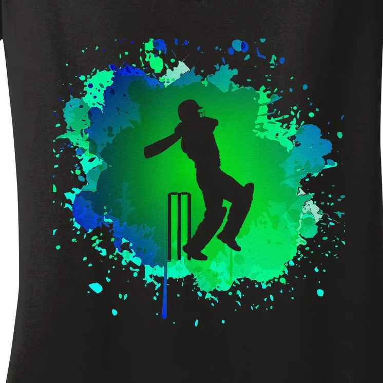 Cricket Batsman For Cricketer Cricket Women's V-Neck T-Shirt