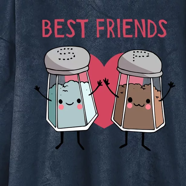 Cute Best Friends Salt And Pepper Funny Gift Hooded Wearable Blanket