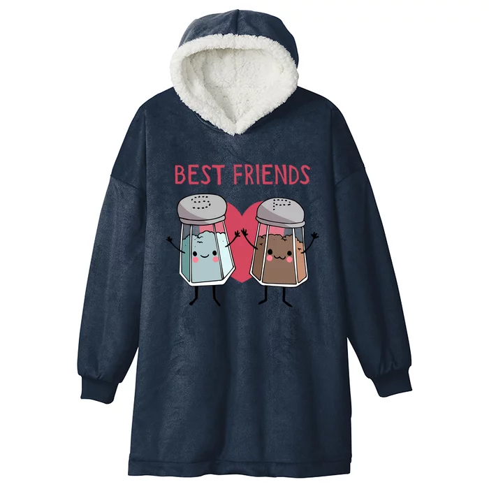 Cute Best Friends Salt And Pepper Funny Gift Hooded Wearable Blanket