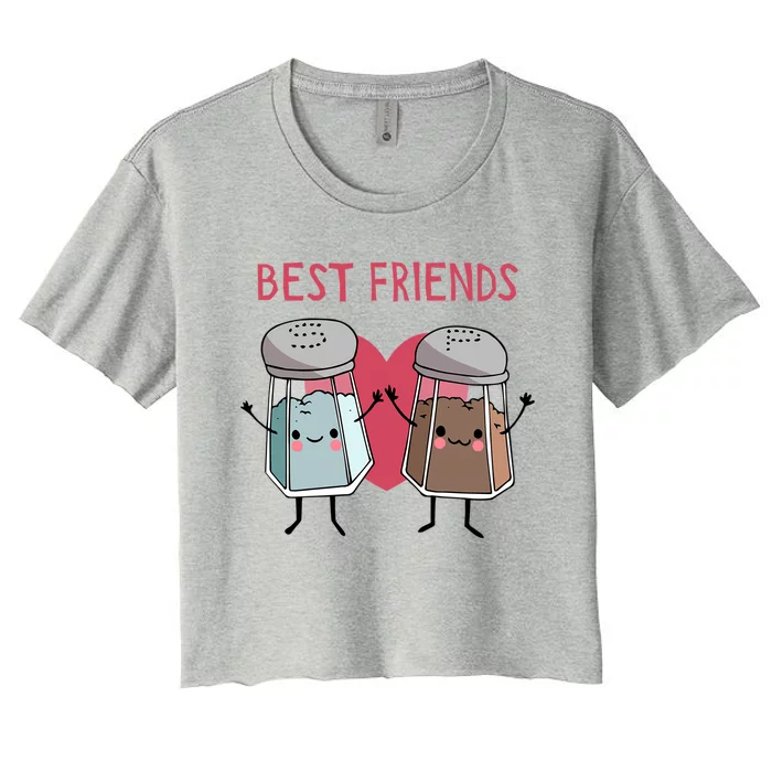 Cute Best Friends Salt And Pepper Funny Gift Women's Crop Top Tee