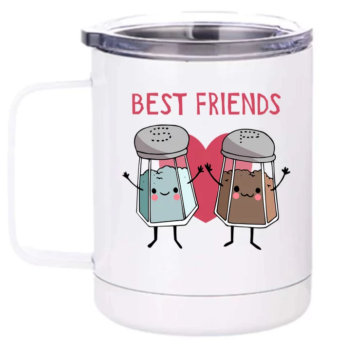 Cute Best Friends Salt And Pepper Funny Gift Front & Back 12oz Stainless Steel Tumbler Cup