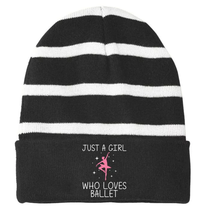 Cool Ballet For Ballerina Dance Ballet Dancer Striped Beanie with Solid Band