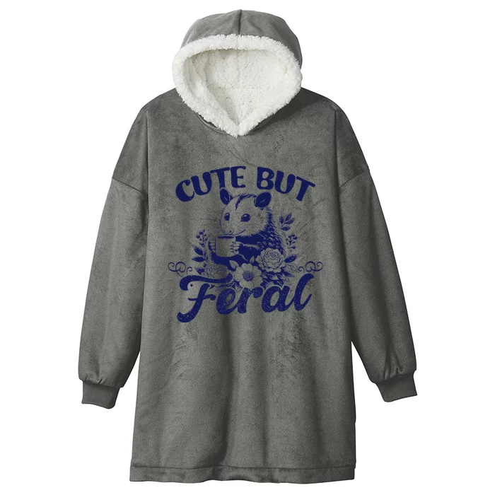 Cute But Feral Possum Outfits Funny Opossum Hooded Wearable Blanket