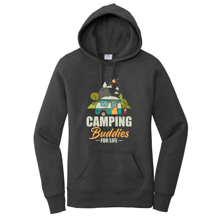 Camping Buddies For Life Gift RV Camping Wilderness Women's Pullover Hoodie