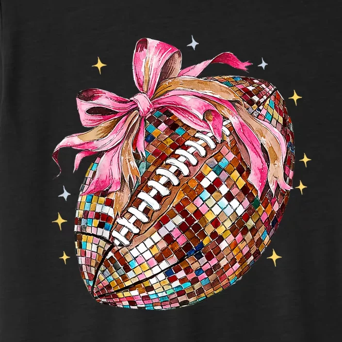 Coquette Bow Football Disco Football Bow Coquette ChromaSoft Performance T-Shirt