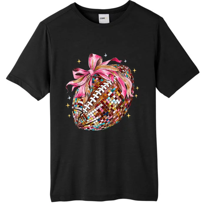 Coquette Bow Football Disco Football Bow Coquette ChromaSoft Performance T-Shirt