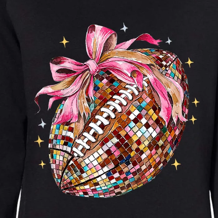 Coquette Bow Football Disco Football Bow Coquette Womens California Wash Sweatshirt