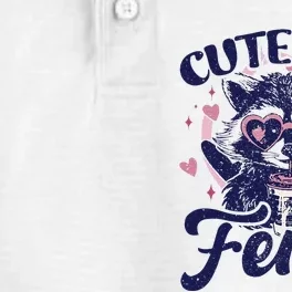 Cute But Feral Raccoon Funny Raccoon Gift Dry Zone Grid Performance Polo