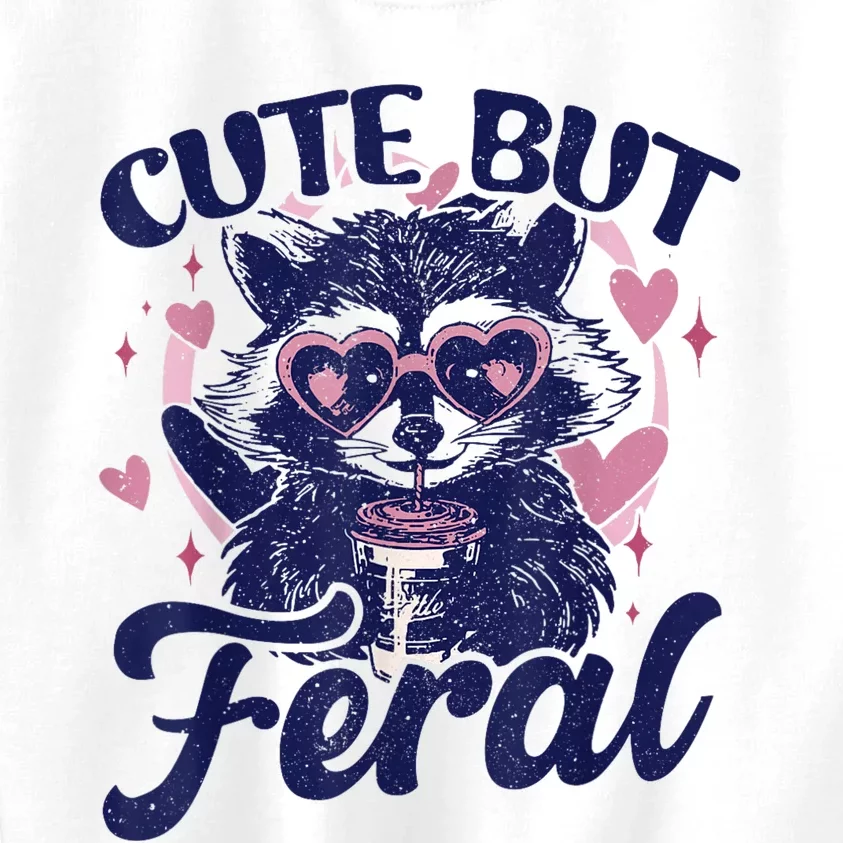 Cute But Feral Raccoon Outfits For Women Funny Raccoon Kids Sweatshirt