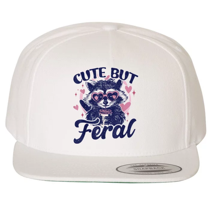 Cute But Feral Raccoon Outfits For Women Funny Raccoon Wool Snapback Cap