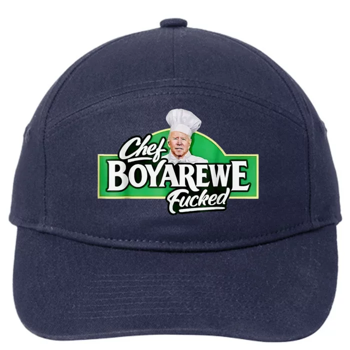 Chef BOYAREWE Fucked Funny Anti Biden Pro Trump 7-Panel Snapback Hat