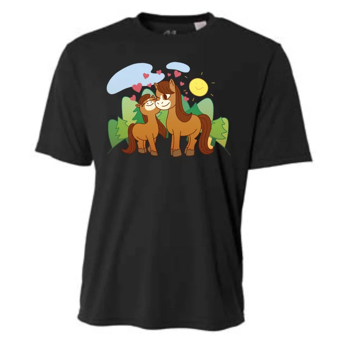 Cute Best Friend Horses Cooling Performance Crew T-Shirt