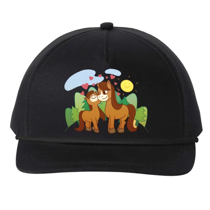 Cute Best Friend Horses Snapback Five-Panel Rope Hat