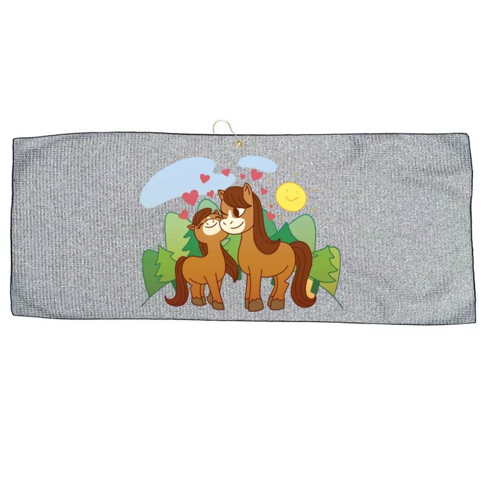 Cute Best Friend Horses Large Microfiber Waffle Golf Towel