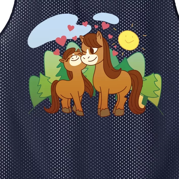 Cute Best Friend Horses Mesh Reversible Basketball Jersey Tank