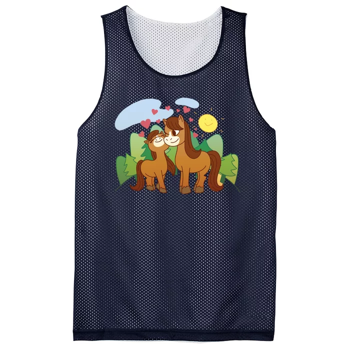 Cute Best Friend Horses Mesh Reversible Basketball Jersey Tank