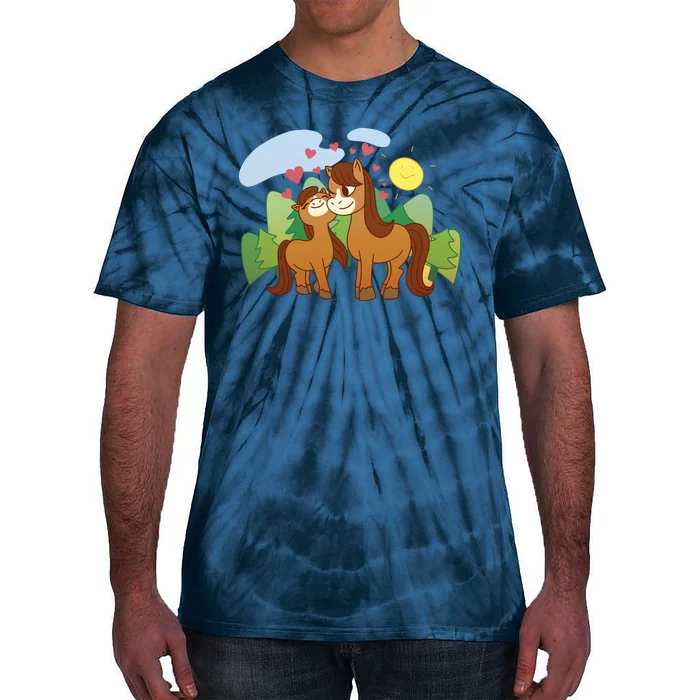 Cute Best Friend Horses Tie-Dye T-Shirt