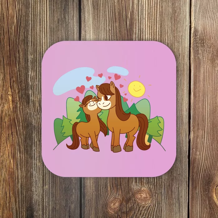 Cute Best Friend Horses Coaster