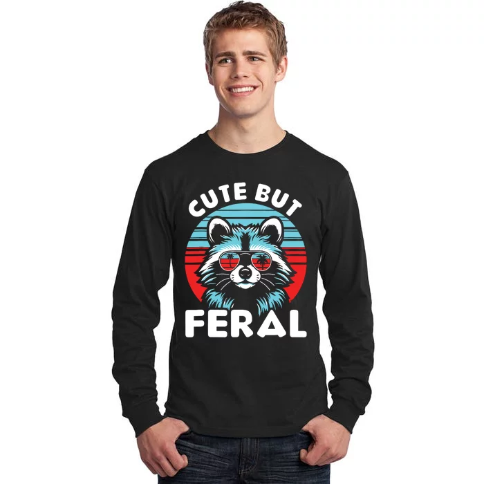 Cute But Feral Racoon With Sunglasses Tall Long Sleeve T-Shirt