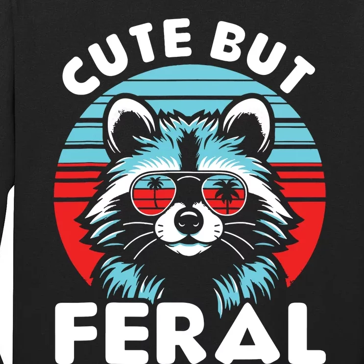 Cute But Feral Racoon With Sunglasses Tall Long Sleeve T-Shirt