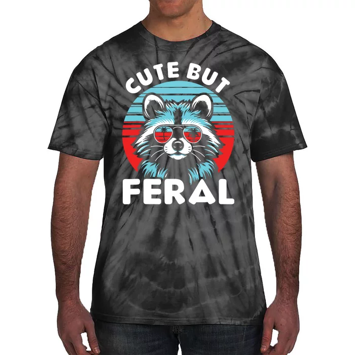 Cute But Feral Racoon With Sunglasses Tie-Dye T-Shirt