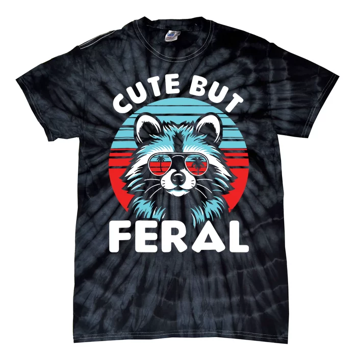 Cute But Feral Racoon With Sunglasses Tie-Dye T-Shirt