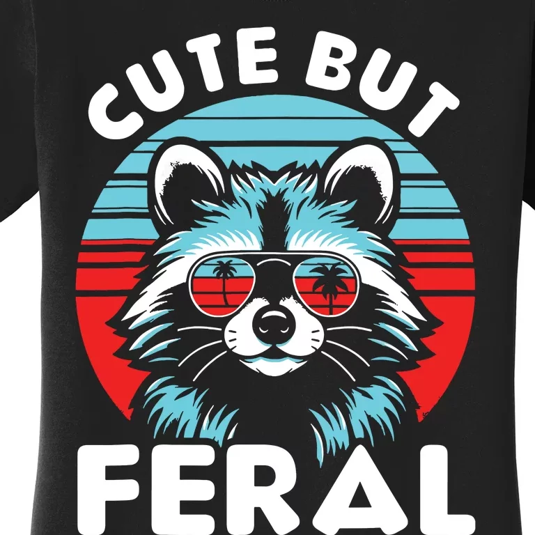 Cute But Feral Racoon With Sunglasses Women's T-Shirt