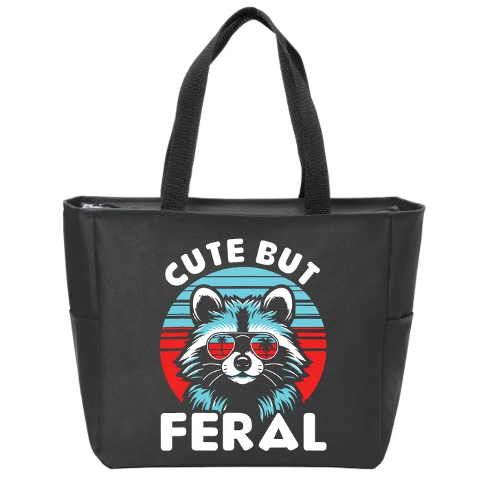 Cute But Feral Racoon With Sunglasses Zip Tote Bag