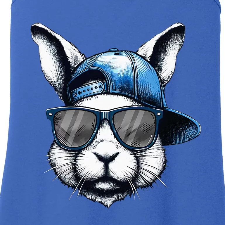 Cool Bunny Face Happy Easter Ladies Essential Tank