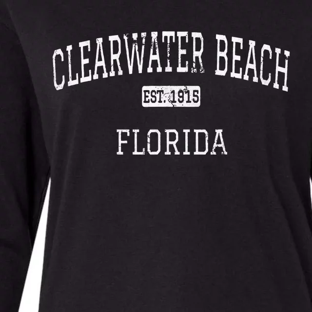 Clearwater Beach Florida FL Vintage Womens Cotton Relaxed Long Sleeve T-Shirt