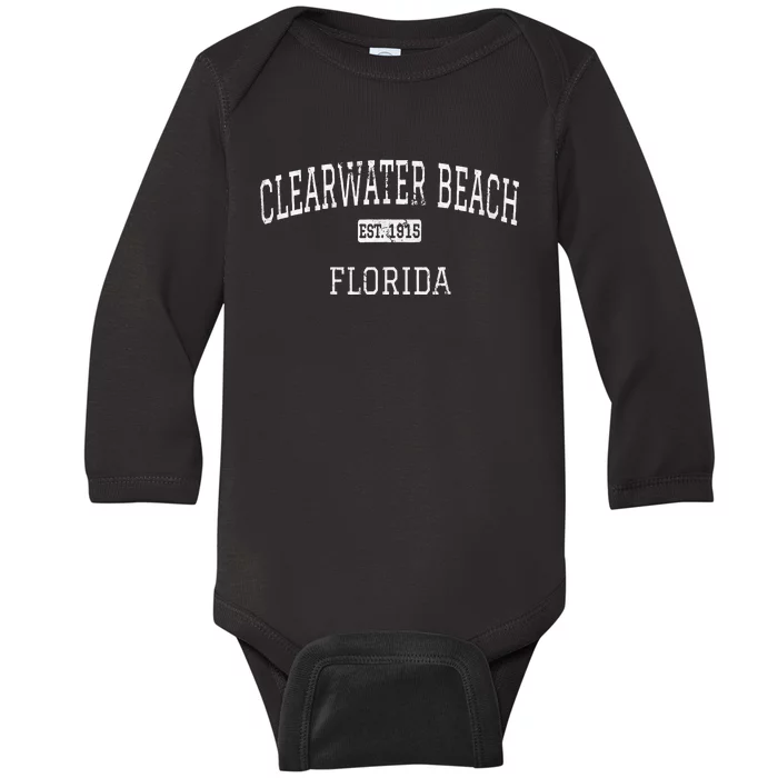 Clearwater Beach Florida FL Vintage Baby Long Sleeve Bodysuit