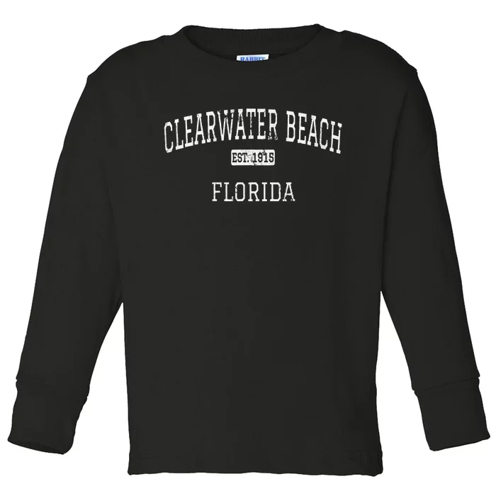 Clearwater Beach Florida FL Vintage Toddler Long Sleeve Shirt