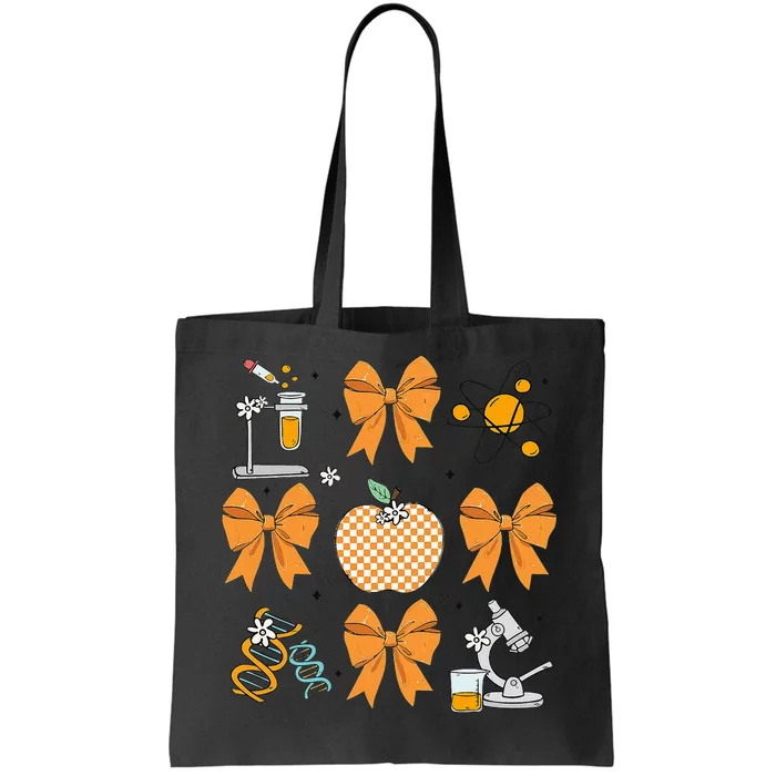 Coquette Bow Fall Science Teacher Stem Teacher Thanksgiving Tote Bag