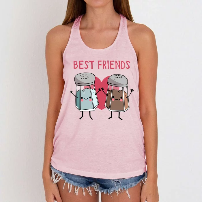 Cute Best Friends Salt And Pepper Gift Women's Knotted Racerback Tank