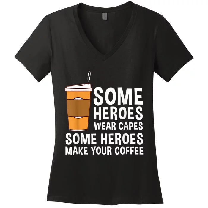 Cool Barista For Men Women Espresso Latte Art Coffee Beans Women's V-Neck T-Shirt