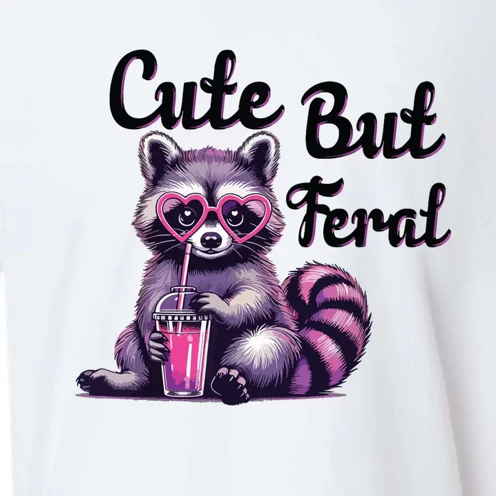 Cute But Feral Raccoon Funny Meme Sueded Cloud Jersey T-Shirt