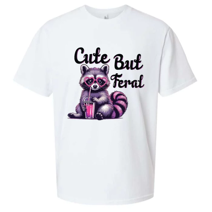 Cute But Feral Raccoon Funny Meme Sueded Cloud Jersey T-Shirt